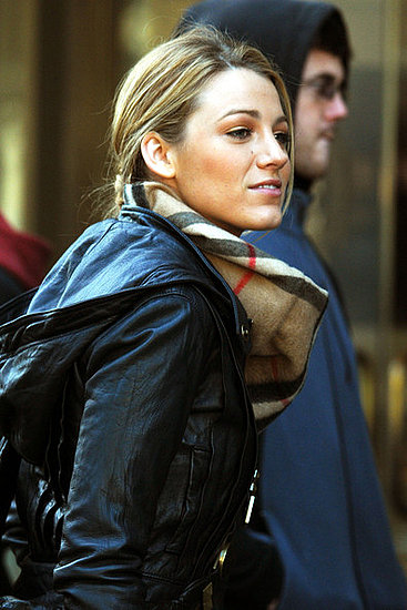 Stars on the set of Gossip Girl