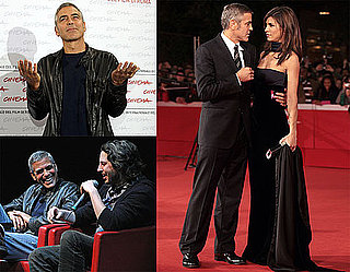 Photos of George Clooney With Girlfriend Elisabetta Canalis Promoting Up in The Air in Rome