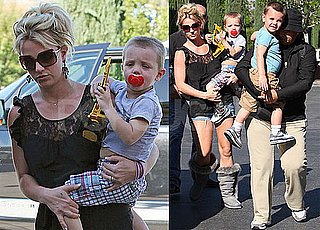 Britney Brings Her Boys From Bikini Time to a Double Feature