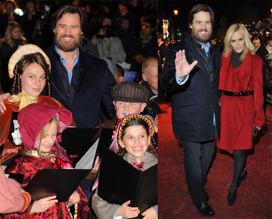 Photos of Jim Carrey and Jenny McCarthy in the UK for the Premiere of A Christmas Carol 2009-11-03 15:12:32