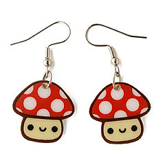 Nintendo-Inspired Mushroom Earrings