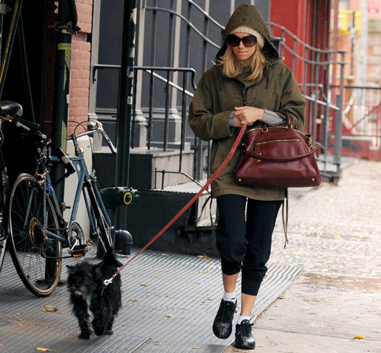 Sienna Miller Walking Her Dog in SoHo