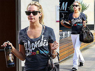 Photos of Ashley Tisdale Going to an LA Gym With an Edward Cullen Water Bottle