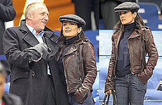 Photos of Salma Hayek And Francois-Henri Pinault Watching Soccer in Paris
