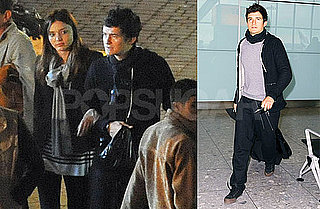 Photos of Orlando Bloom Solo at Heathrow, With Miranda Kerr in Morocco