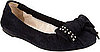Black Suede Bow Flats With Studs