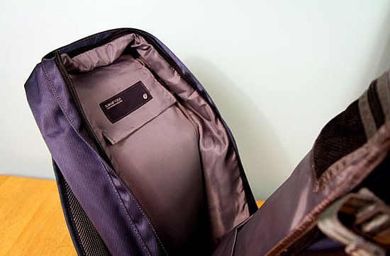 Inside of large compartment, showing velcro pocket