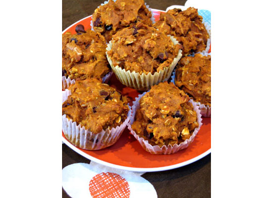 Oatmeal, Dark Chocolate Chip, Pumpkin Muffins
