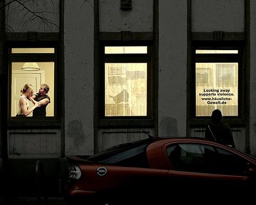 German Domestic Violence Ads on Apartment Buildings