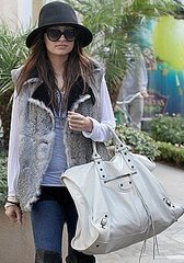 Nicole Richie Holiday Shopping at The Grove in LA in Fur Vest and Big White Balenciaga Bag Nicole Richie Holiday Shopping at The Grove in LA in Fur Vest and Big White Balenciaga Bag