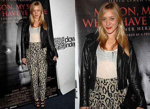Photos of Chloe Sevigny in Leopard Print Trousers, Pants, at LA Premiere
