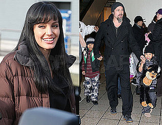 Photos of Angelina Jolie Filming Salt; Brad Pitt With Maddox and Pax at Dave And Busters