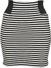 The Look For Less: Pleasure Doing Business Striped Banded Skirt  