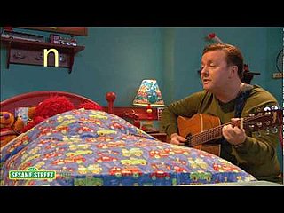 Elmo and Ricky Gervais on Sesame Street