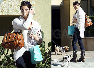 Photos of Ashley Greene Saying Bye to Her Dog as She Departs Her Home in LA
