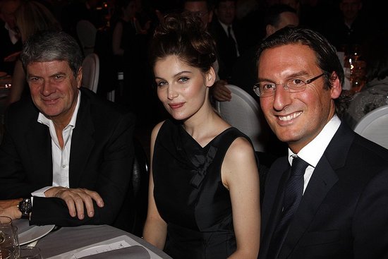 Louis Vuitton chairman Yves Carcelle, Laetitia Casta, Louis Vuitton head of marketing Pietro Beccari
