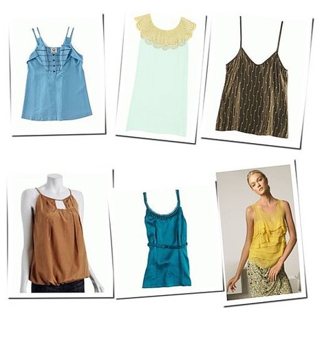 Shopping Spread: Silk Tanks In Earth Tones