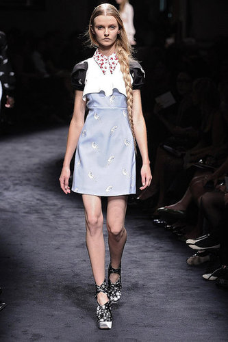 Miuccia Prada Interprets "Innocence" with Cat and Bird Prints for Miu Miu Spring 2010 Miuccia Prada Interprets "Innocence" with Cat and Bird Prints for Miu Miu Spring 2010