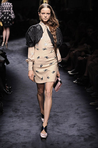 Miuccia Prada Interprets "Innocence" with Cat and Bird Prints for Miu Miu Spring 2010 Miuccia Prada Interprets "Innocence" with Cat and Bird Prints for Miu Miu Spring 2010