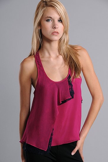 Fuschia and pretty lace detail don’t look too girly on this Mason By Michelle Mason tank ($116 @ tobi). Fuschia and pretty lace detail don’t look too girly on this Mason By Michelle Mason tank ($116 @ tobi).