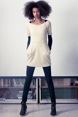 Organic wool dress. Organic cotton/lycra catsuit.
Organic wool dress. Organic cotton/lycra catsuit.