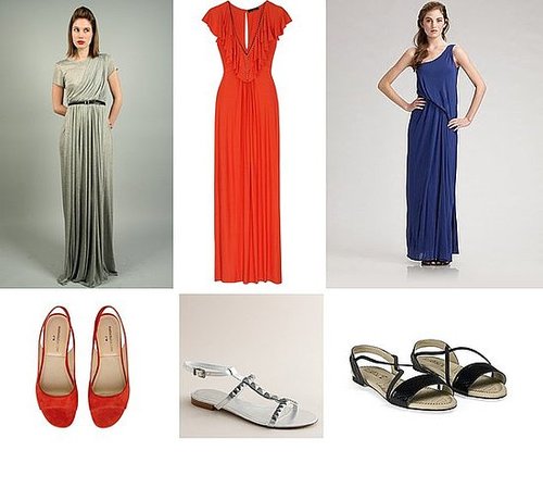 Shopping: Draped Maxi Dresses With Standout Sandals  