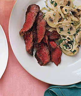 Fast & Easy Gourmet Recipe For Seared Skirt Steak With Mushroom Salad