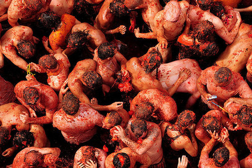 Annual La Tomatina Tomato Fight in Valencia, Spain