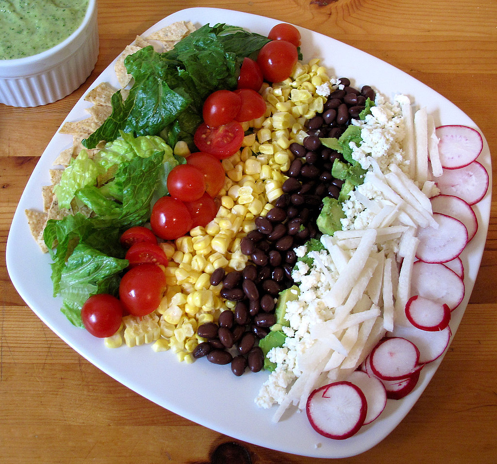 Fast & Easy Recipe For Vegetarian or Vegan Layered Taco Salad Fast & Easy Recipe For Vegetarian or Vegan Layered Taco Salad