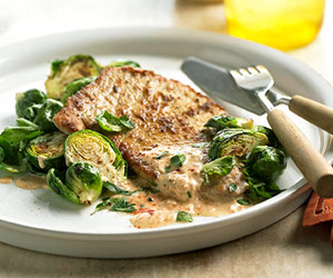 Pork Cutlets With Brussels Sprouts Recipe