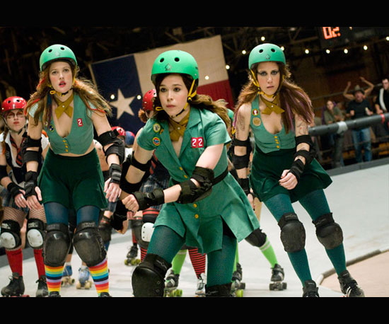 New Pics: Ellen and Drew as "Hurl Scouts" in Whip It New Pics: Ellen and Drew as "Hurl Scouts" in Whip It