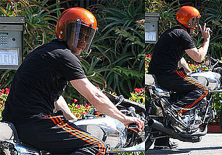 Photos of Brad Pitt on His Motorcycle in LA 2009-06-29 11:30:21