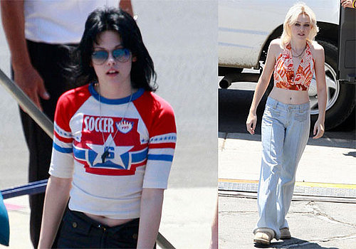 Photos of Dakota Fanning and Kristen Stewart Filming The Runaways