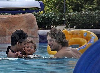 Photos of Shirtless Gabriel Aubry, Halle Berry and Nahla Swimming in Miami