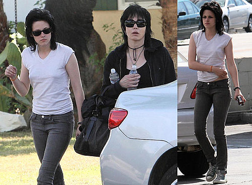 Photos of Kristen Stewart and Joan Jett On The Set of The Runaways in LA