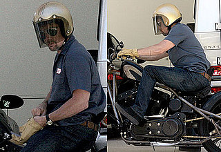 Photos of Brad Pitt Wired Cover August On His Motorcycle in LA