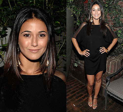 Photo of Emmanuelle Chriqui Wearing Black Mesh Dress at Vodka Party in NYC