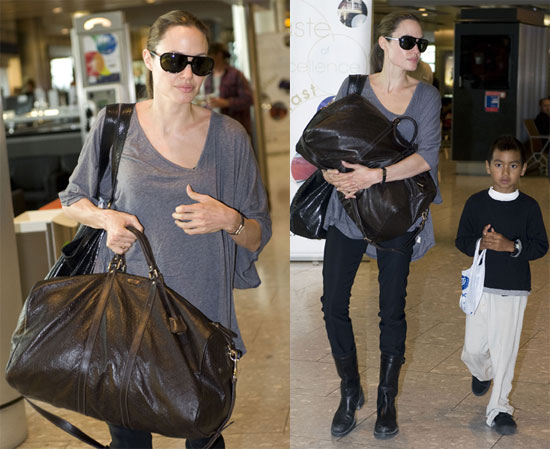 Photos of Angie and Maddox at Heathrow