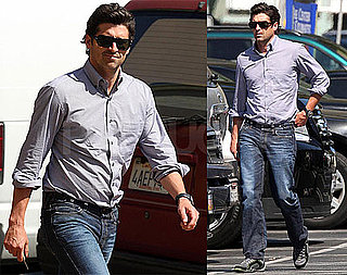Photos of Patrick Dempsey Arriving On Set of Valentine's Day in LA