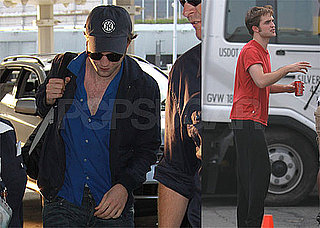 Photos of Robert Pattinson Filming Remember Me with Emilie de Ravin in NYC, Flying out of JFK on His Way to Comic-Con