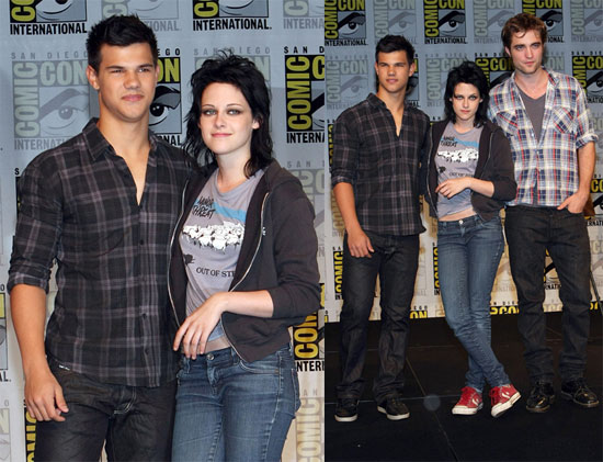 Photos of Robert Pattinson, Taylor Lautner, and Kristen Stewart at Comic Con Photos of Robert Pattinson, Taylor Lautner, and Kristen Stewart at Comic Con