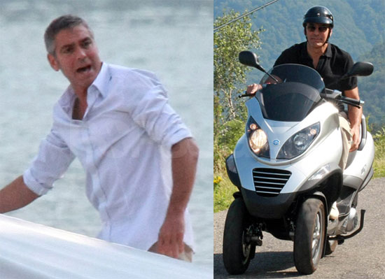 Photos of George Clooney on a Motorcycle in Italy Photos of George Clooney on a Motorcycle in Italy