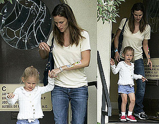 Photos of Jennifer Garner Leaving the Doctor's Office With Stickers on Her Arm