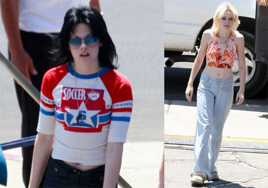 Photos of Kristen Stewart, Michael Shannon, Dakota Fanning Filming The Runaways in LA