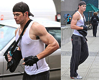 Photos of Kellan Lutz Running in the Rain in Vancouver