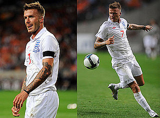 Photos of David Beckham Playing Soccer With the English Team in Holland