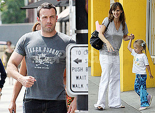 Photos of Ben Affleck in Boston, Jennifer Garner and Violet in LA