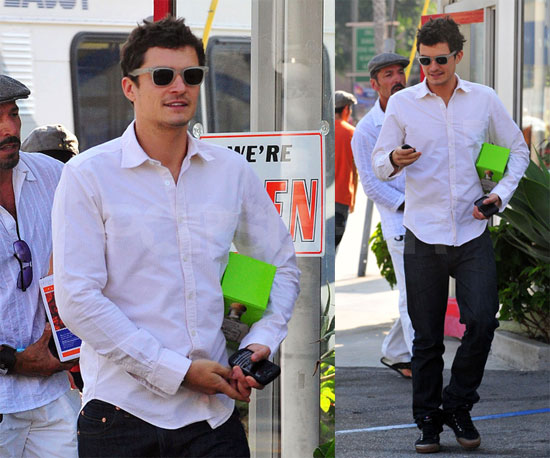 Photos of Orlando Bloom at a Market 