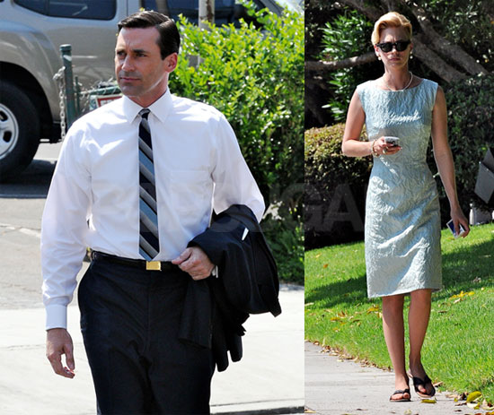 Photos of Jon Hamm and January Jones on Set
