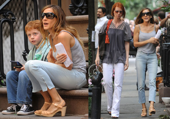 Photos of SJP and Cynthia Nixon on Set